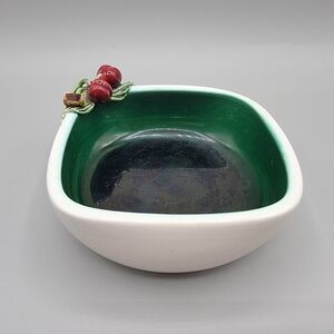 Vtg Bonwit Teller Made in France #203 Cherry Sculpted Ceramic Trinket Dish Bowl